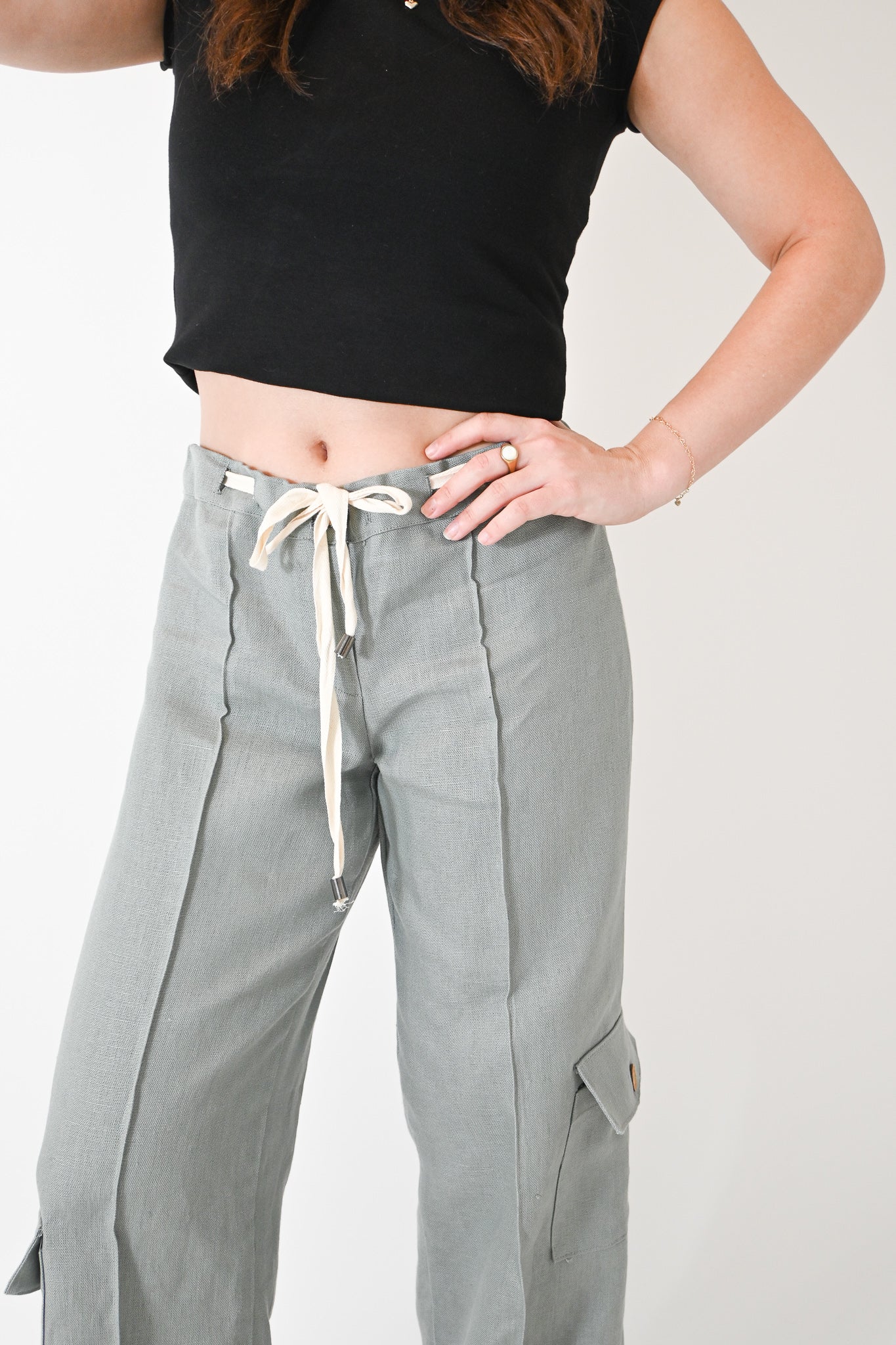 Siena's Slate Linen Cargo Pant